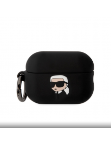 Karl Lagerfeld 3D Logo NFT Karl Head Silikonfodral för AirPods Pro 2 Svart
