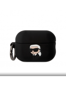 Karl Lagerfeld 3D Logo NFT Karl Head Silikonfodral för AirPods Pro 2 Svart