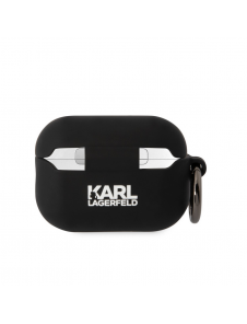 Karl Lagerfeld 3D Logo NFT Karl Head Silikonfodral för AirPods Pro 2 Svart