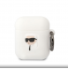 Karl Lagerfeld 3D Logotyp NFT Karl Head Silikonfodral för AirPods 1/2 Vit