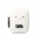 Karl Lagerfeld 3D Logotyp NFT Karl Head Silikonfodral för AirPods 1/2 Vit