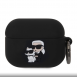 Karl Lagerfeld 3D-logotyp NFT Karl och Choupette Silikonfodral för AirPods Pro Black