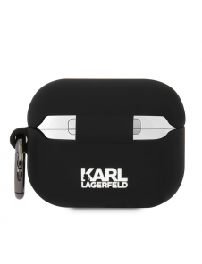 Karl Lagerfeld 3D-logotyp NFT Karl och Choupette Silikonfodral för AirPods Pro Black