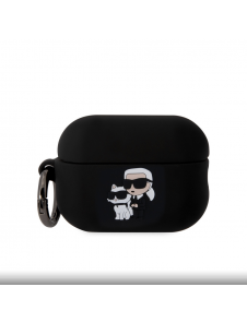 Karl Lagerfeld 3D-logotyp NFT Karl och Choupette silikonfodral för AirPods Pro 2 Black