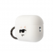 Karl Lagerfeld 3D Logo NFT Choupette Head Silikonfodral för AirPods Pro 2 White