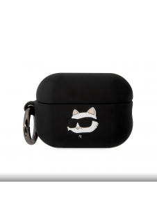 Karl Lagerfeld 3D Logo NFT Choupette Head Silikonfodral för AirPods Pro 2 Svart