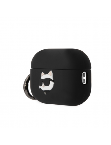 Karl Lagerfeld 3D Logo NFT Choupette Head Silikonfodral för AirPods Pro 2 Svart