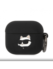 Karl Lagerfeld 3D Logo NFT Choupette Head Silikonfodral för AirPods 3 Svart