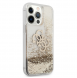 Guess TPU Big 4G Liquid Glitter Gold-fodral till iPhone 13 Pro Transparent