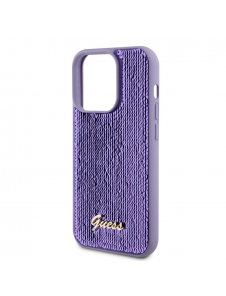 Guess Sequin Script Logofodral för iPhone 14 Pro Lila