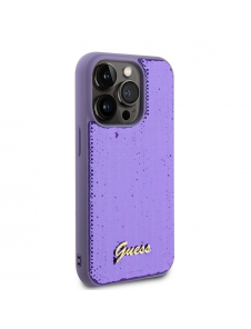 Guess Sequin Script Logofodral för iPhone 14 Pro Max Lila