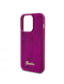 Guess Sequin Script Logofodral för iPhone 14 Pro Max Magenta