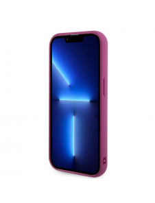 Guess Sequin Script Logofodral för iPhone 14 Pro Magenta