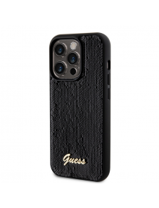 Guess Sequin Script Logofodral för iPhone 14 Pro Svart