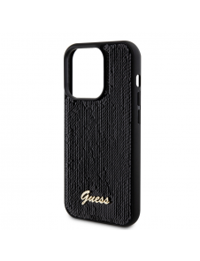 Guess Sequin Script Logofodral för iPhone 14 Pro Svart