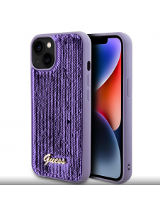 Guess Sequin Script Logofodral för iPhone 13 Lila