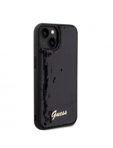 Guess Sequin Script Logofodral för iPhone 13 Svart