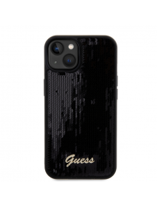 Guess Sequin Script Logofodral för iPhone 13 Svart