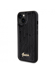 Guess Sequin Script Logofodral för iPhone 13 Svart