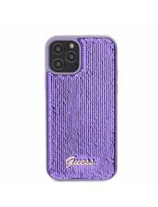 Guess Sequin Script Logofodral för iPhone 12/12 Pro Lila