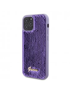 Guess Sequin Script Logofodral för iPhone 12/12 Pro Lila