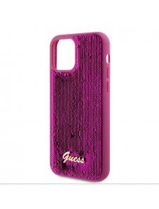 Guess Sequin Script Logofodral för iPhone 12/12 Pro Magenta