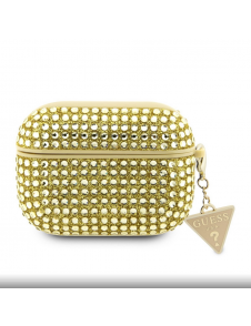 Guess Rhinestones Triangle metalllogofodral för AirPods Pro Gold