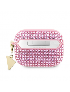 Guess Rhinestones Triangle metalllogofodral för AirPods Pro 2 Pink