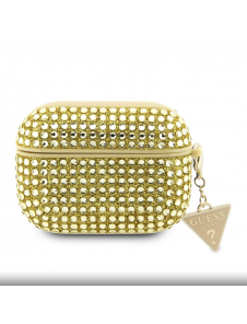 Guess Rhinestones Triangle metalllogofodral för AirPods Pro 2 Gold