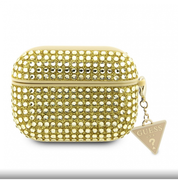 Guess Rhinestones Triangle metalllogofodral för AirPods Pro 2 Gold