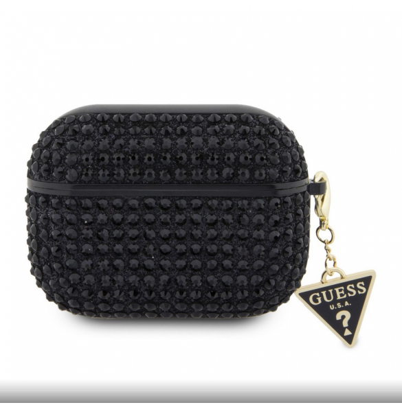 Guess Rhinestones Triangle metalllogofodral för AirPods Pro 2 Black