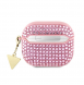 Guess Rhinestones Triangle metalllogofodral för AirPods 3 Pink