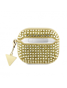 Guess Rhinestones Triangle metalllogofodral för AirPods 3 Gold