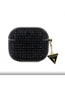 Guess Rhinestones Triangle metalllogofodral för AirPods 3 Black