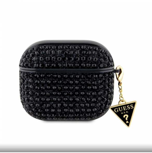 Guess Rhinestones Triangle metalllogofodral för AirPods 3 Black