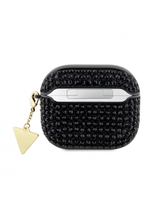 Guess Rhinestones Triangle metalllogofodral för AirPods 3 Black