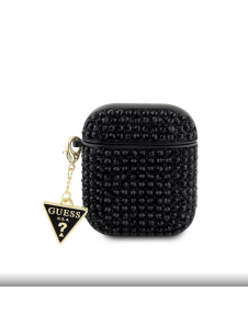 Guess Rhinestones Triangle metalllogofodral för AirPods 1/2 svart