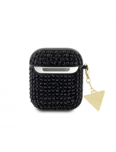 Guess Rhinestones Triangle metalllogofodral för AirPods 1/2 svart