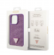 Guess Rhinestones Triangle metalllogofodral för iPhone 15 Pro Lila
