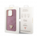Guess Rhinestones Triangle metalllogofodral för iPhone 15 Pro Pink