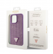 Guess Rhinestones Triangle Metal Logo Fodral till iPhone 15 Pro Max Lila