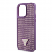 Guess Rhinestones Triangle Metal Logo Fodral till iPhone 15 Pro Max Lila