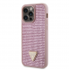 Guess Rhinestones Triangle metalllogofodral för iPhone 15 Pro Max Rosa