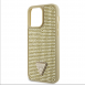 Guess Rhinestones Triangle metalllogofodral för iPhone 15 Pro Max Gold