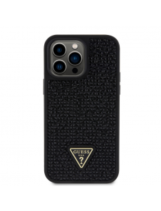 Guess Rhinestones Triangle Metal Logo Fodral till iPhone 15 Pro Max Svart