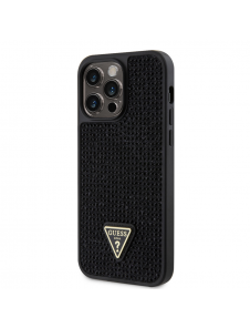 Guess Rhinestones Triangle Metal Logo Fodral till iPhone 15 Pro Max Svart