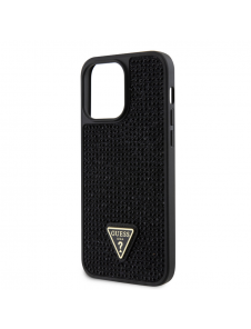 Guess Rhinestones Triangle Metal Logo Fodral till iPhone 15 Pro Max Svart