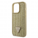 Guess Rhinestones Triangle metalllogofodral för iPhone 15 Pro Gold
