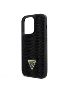 Guess Rhinestones Triangle Metal Logo Fodral till iPhone 15 Pro Svart