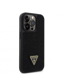 Guess Rhinestones Triangle Metal Logo Fodral till iPhone 15 Pro Svart